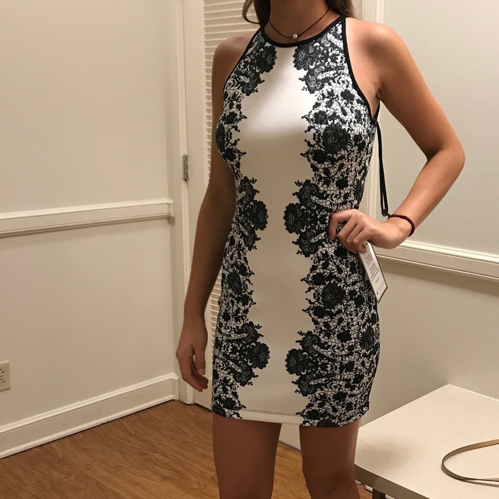 Black and White Floral Dress